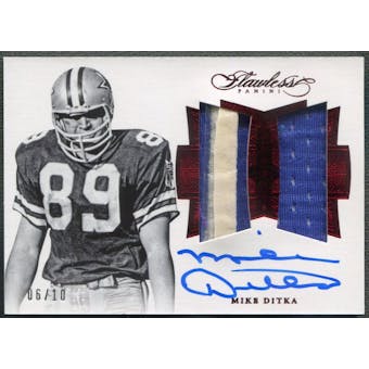 2016 Panini Flawless #DUMD Mike Ditka Ruby Dual Patch Auto #06/10