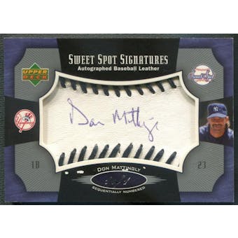 2005 Sweet Spot Signatures #SSMA Don Mattingly Black Stitch Blue Ink Auto #1/1