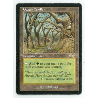 Magic the Gathering Urza's Saga Single Gaea's Cradle - DAMAGED (DMG) - Paint on back of card