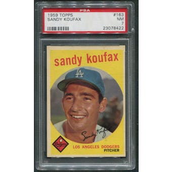 1959 Topps Baseball #163 Sandy Koufax PSA 7 (NM)