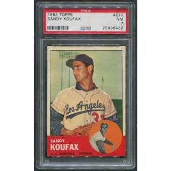 1963 Topps Baseball #210 Sandy Koufax PSA 7 (NM)