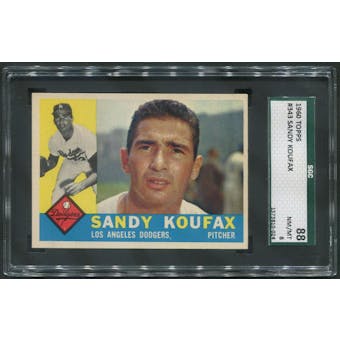 1960 Topps Baseball #343 Sandy Koufax SGC 88 (NM-MT 8)