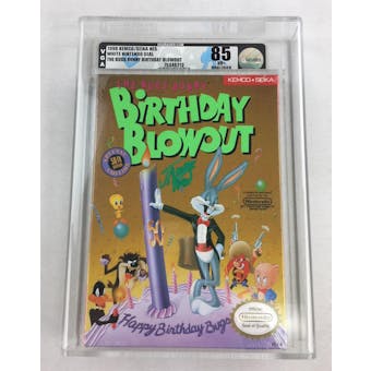 Nintendo (NES) Bugs Bunny Birthday Blowout VGA 85 NM+ Q AVGN Green Autographed Game