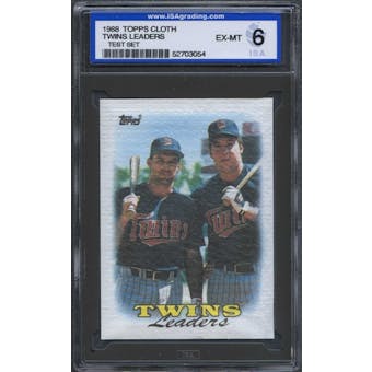 1988 Topps Cloth Baseball Twins Leaders ISA 6 (EX-MT) *3054 (Test Set)