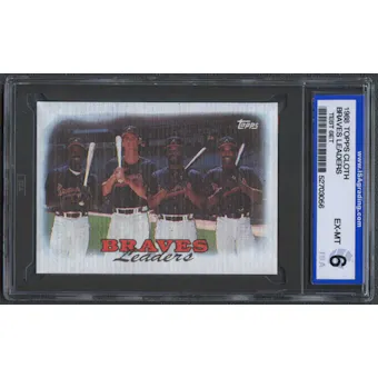 1988 Topps Cloth Baseball Braves Leaders ISA 6 (EX-MT) *3056 (Test Set)