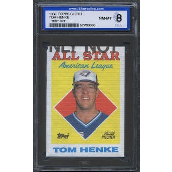 1988 Topps Cloth Baseball Tom Henke ISA 8 (NM-MT) *3065 (Test Set)