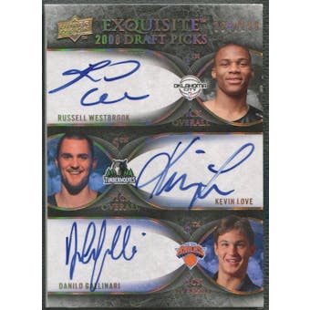 2007/08 Exquisite Collection #DPH Danilo Gallinari Kevin Love Russell Westbrook Rookie Auto #064/199