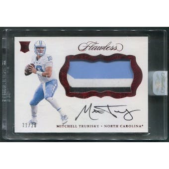 2017 Panini Flawless #RPAMT Mitchell Trubisky Collegiate Ruby Rookie Patch Auto #11/20