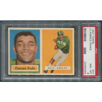 1957 Topps Football #37 Clarence Peaks Rookie PSA 8 (NM-MT)