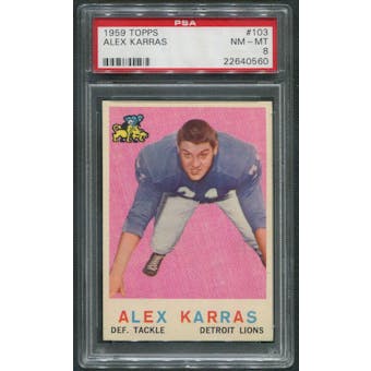 1959 Topps Football #103 Alex Karras Rookie PSA 8 (NM-MT)