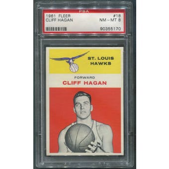 1961/62 Fleer Basketball #18 Cliff Hagan PSA 8 (NM-MT)