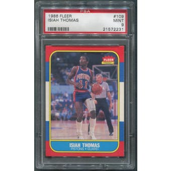 1986/87 Fleer Basketball #109 Isiah Thomas Rookie PSA 9 (MINT)