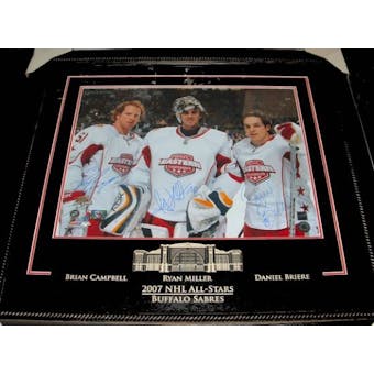 Miller / Briere / Campbell Autographed Framed Buffalo Sabres 16x20 Hockey Photo