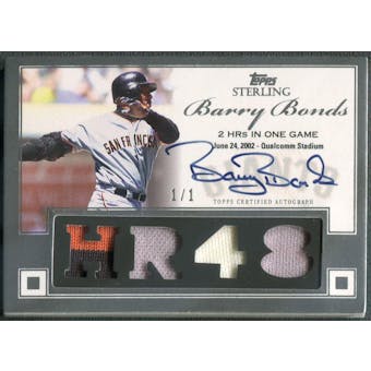 2006 Topps Sterling #BBMHRG48 Barry Bonds Moments HR48 Patch Auto #1/1