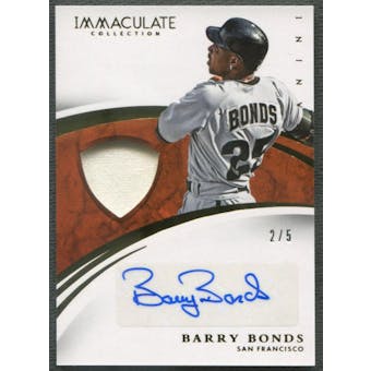 2015 Immaculate Collection #17 Barry Bonds Immaculate Materials Jersey Auto #2/5