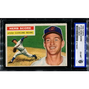 1956 Topps Baseball #140 Herb Score ISA 6 (EX-MT) *8491