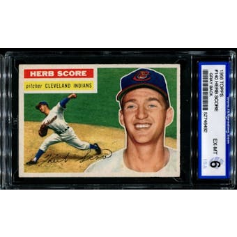 1956 Topps Baseball #140 Herb Score ISA 6 (EX-MT) *8492