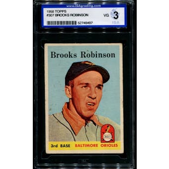 1958 Topps Baseball #307 Brooks Robinson ISA 3 (VG) *8497
