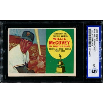 1960 Topps Baseball #316 Willie McCovey Rookie ISA 5 (EX) *8501