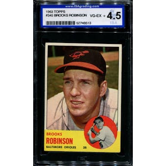 1963 Topps Baseball #345 Brooks Robinson ISA 4.5 (VG-EX+) *8513