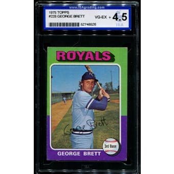 1975 Topps Baseball #228 George Brett Rookie ISA 4.5 (VG-EX+) *8526
