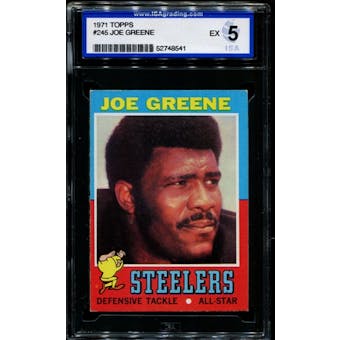 1971 Topps Football #245 Joe Greene Rookie ISA 5 (EX) *8541