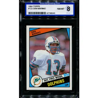 1984 Topps Football #123 Dan Marino Rookie ISA 8 (NM-MT) *8543