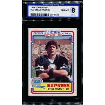 1984 Topps USFL Football #52 Steve Young Rookie ISA 8 (NM-MT) *8545