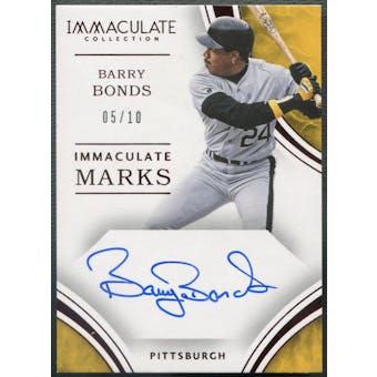 2016 Immaculate Collection #2 Barry Bonds Immaculate Marks Red Auto #05/10
