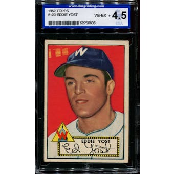 1952 Topps Baseball #123 Eddie Yost ISA 4.5 (VG-EX+) *0636