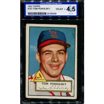 1952 Topps Baseball #242 Tom Poholsky ISA 4.5 (VG-EX+) *0639