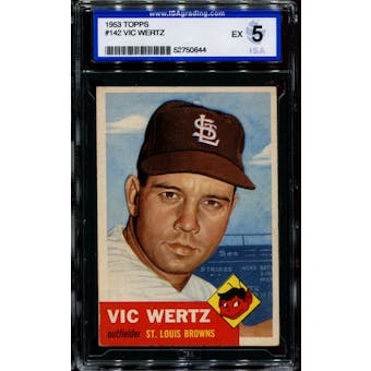 1953 Topps Baseball #142 Vic Wertz ISA 5 (EX) *0644