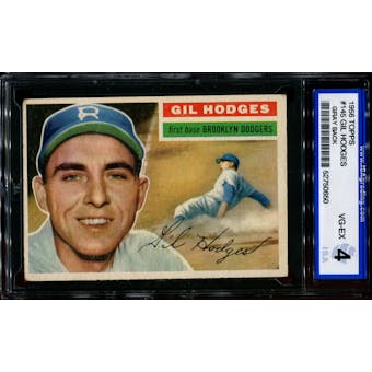 1956 Topps Baseball #145 Gil Hodges ISA 4 (VG-EX) *0650