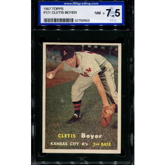 1957 Topps Baseball #121 Cletis Boyer ISA 7.5 (NM+) *0653