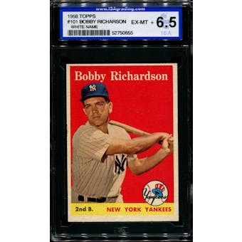 1958 Topps Baseball #101 Bobby Richardson ISA 6.5 (EX-MT+) *0655