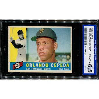 1960 Topps Baseball #450 Orlando Cepeda ISA 6.5 (EX-MT+) *0671