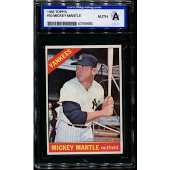1966 Topps Baseball #50 Mickey Mantle ISA A (Authentic) *0692