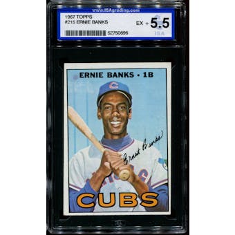 1967 Topps Baseball #215 Ernie Banks ISA 5.5 (EX+) *0696