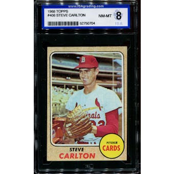 1968 Topps Baseball #408 Steve Carlton ISA 8 (NM-MT) *0704