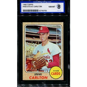 1968 Topps Baseball #408 Steve Carlton ISA 8 (NM-MT) *0705
