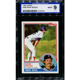 1983 Topps Baseball #498 Wade Boggs Rookie ISA 9 (MINT) *0729