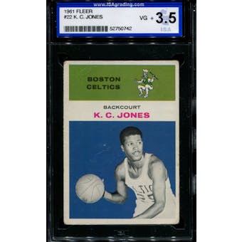1961/62 Fleer Basketball #22 K.C. Jones ISA 3.5 (VG+) *0742