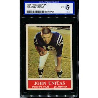 1964 Philadelphia Football #12 Johnny Unitas ISA 5 (EX) *0757