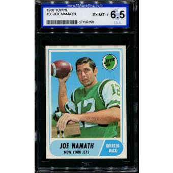 1968 Topps Football #65 Joe Namath ISA 6.5 (EX-MT+) *0760
