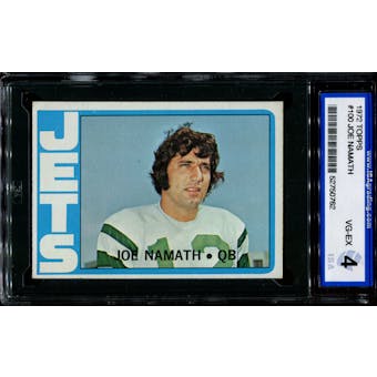 1972 Topps Football #100 Joe Namath ISA 4 (VG-EX) *0762