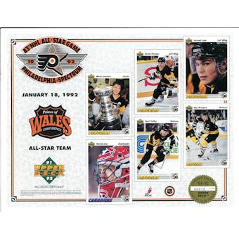 1992 Upper Deck NHL All Star Game Commemorative Sheet Prince Of Wales Conference