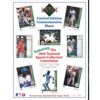 1989 Upper Deck 10th National Sports Collectors Convention Commemorative Sheet (Lot of 10)