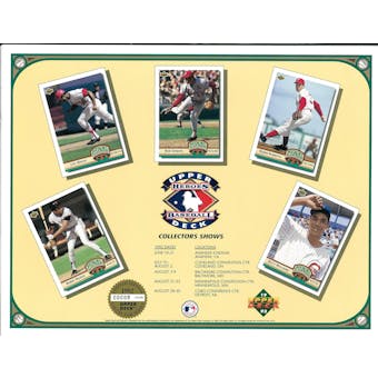 1992 Heroes of Baseball Collector's Show Schedule Commemorative Sheet Brock/Bonds/Gibson