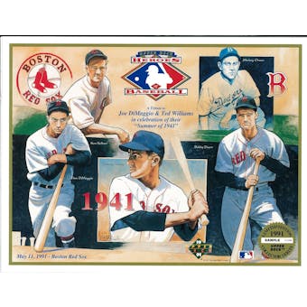1991 Upper Deck Heroes of Baseball Boston Red Sox 1941 Tribute Commemorative Sheet