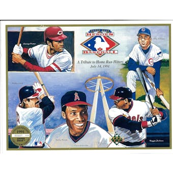 1991 Upper Deck Heroes of Baseball Home Run Hitters Tribute Commemorative Sheet